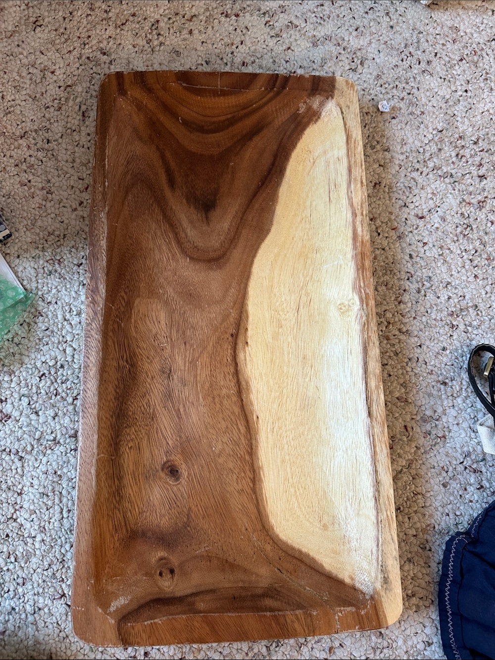 Large Handcrafted Wooden Serving/Charcuterie Board - Two-Tone Natural Wood